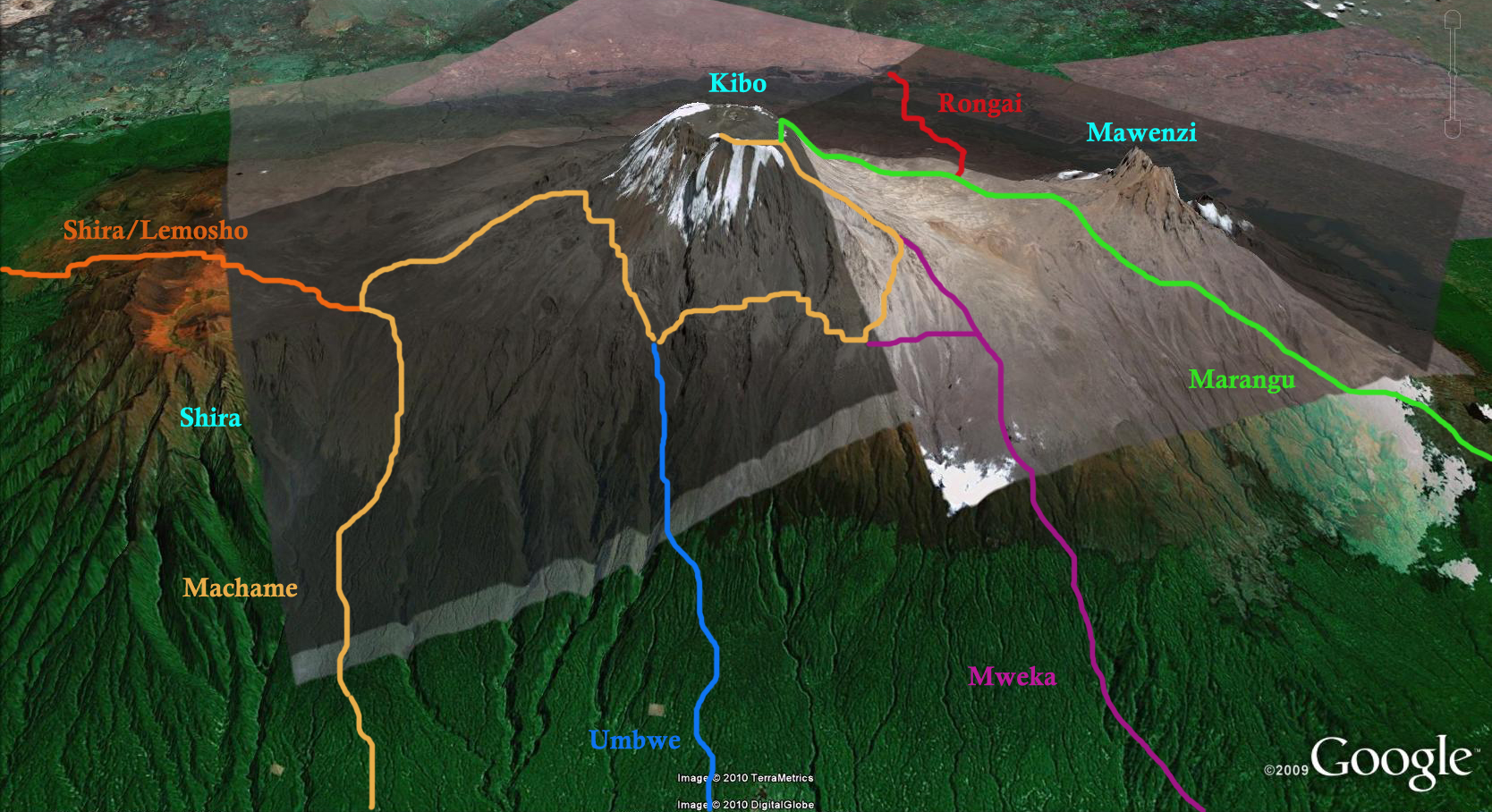 Bryson Heroes Tours Mt Kilimanjaro Route Map