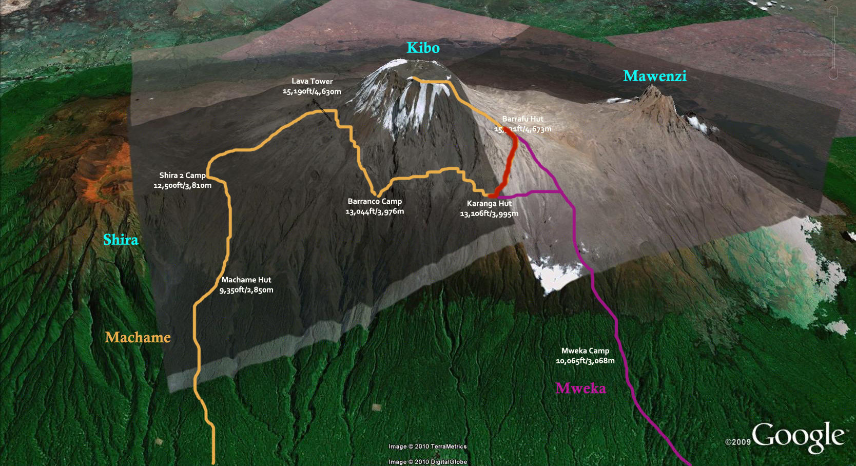 Bryson Heroes Tours Machame Route Map