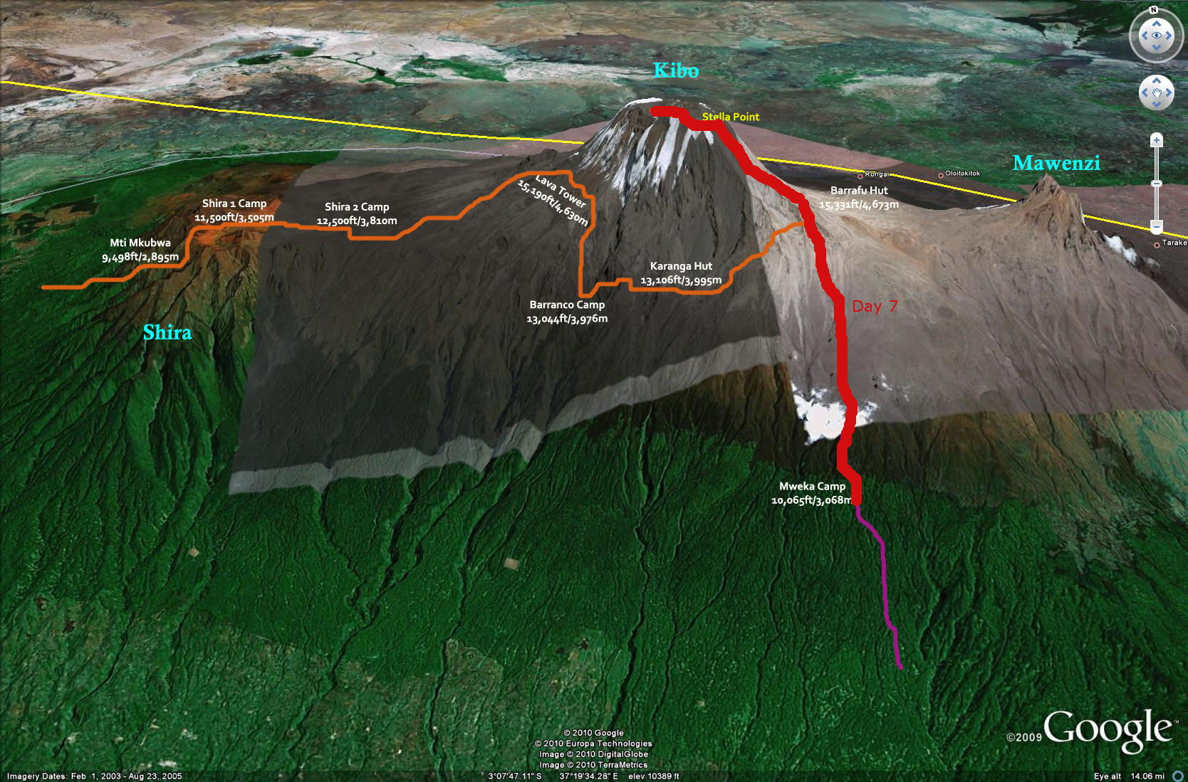 Bryson Heroes Tours Lemosho Route Map